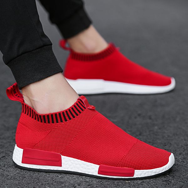 

dogeek cork men shoes sneakers men breathable air mesh sneakers slip on summer casual lightweight sock shoes, Black