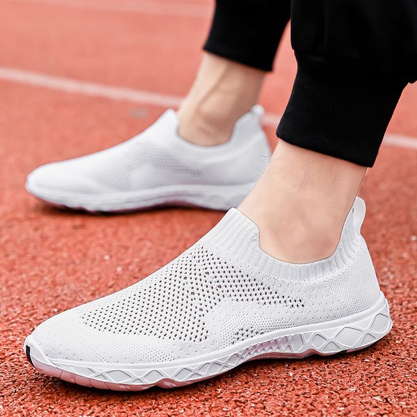 

осень легкий дышащий повседневная обувь мужчины удобная сетка мужчины кроссовки мода поскользнуться на мужской мокасины повседневная обувь д, Black