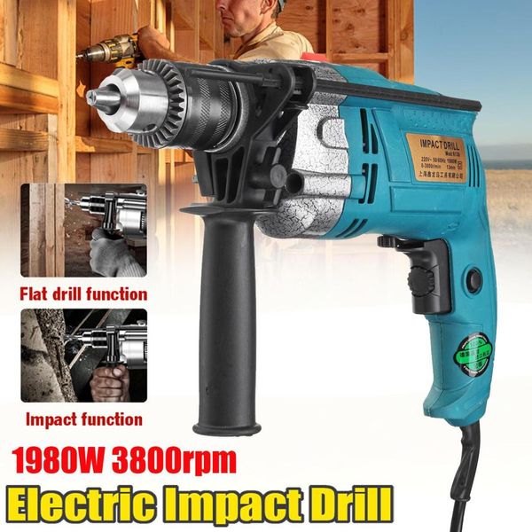 

13mm electric handheld impact electric brushless flat drill guns torque driver tool 1980w