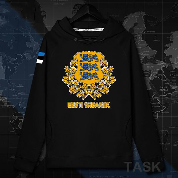 

estonia estonian est mens hoodie pullovers hoodies men sweatshirt tracksuit nation streetwear clothing sportswear 20, Black