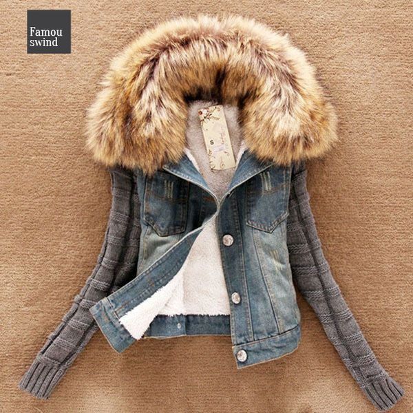 

2019 джинсы женские джинсовая куртка из искусственного меха пальто повседневная одежда шинель верхняя одежда женский весеннее пальто drop до, Black;brown