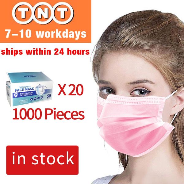 

stocks tnt mask factory wholesales ce fda 3 layer non-woven dust disposable face mask breathable masks protect health of your family
