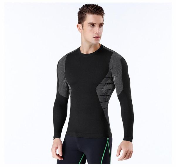

long sleeve tees mens sports panelled tshirts training outdoor running mens breathable homme quick drying o neck, White;black