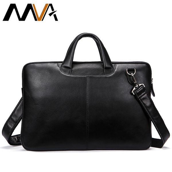 

mva men briefcases genuine leather shoulder bags black handbags business bag men for document male briefcases leather lapbag