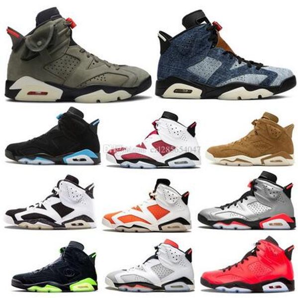 

stock x 6 6s black cat basketball shoes mens new bred old black infrared travis scotts reflective bugs bunny shoes sneakers 7-13