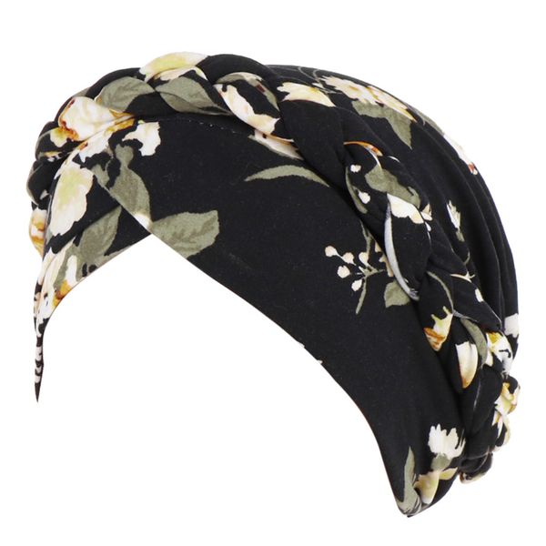 

women floral braid india hat muslim ruffle cancer chemo beanie turban wrap cap hats for women summer hat sun hat high quality, Blue;gray