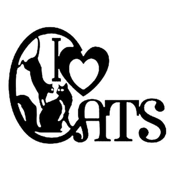 

13cm*9.6cm i love cats kittens heart animal car sticker cute and interesting car decor