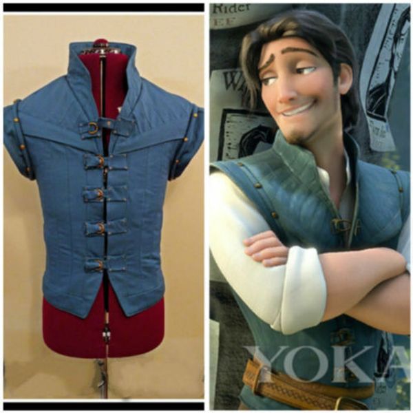 

newenchanted tangled prince flynn rider vest jacket uniform cosplay costume, Black;red
