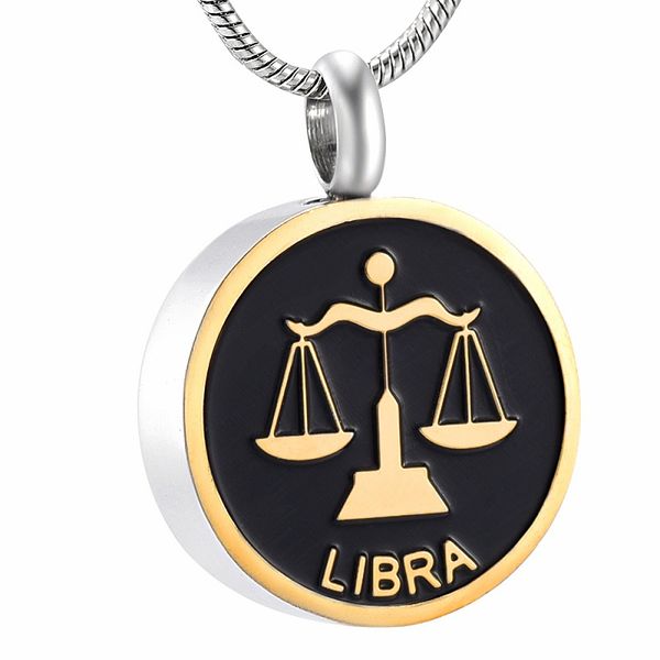 

ijd9968 stainless steel the birthday series libra constellation sign memorial necklace for ashes urn bracelet souvenir necklace, Silver
