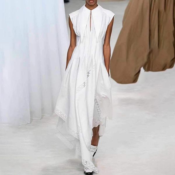 

2020 spring new lapel asymmetrical waist slimming slimming dress, Black;gray