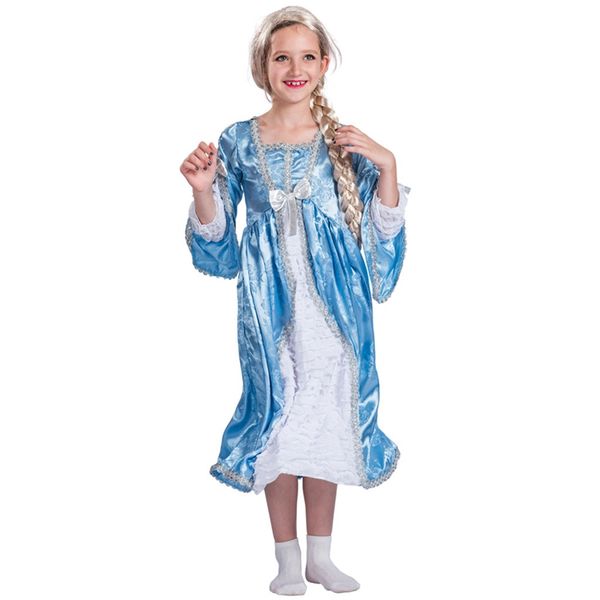 

child little blue princess of the castle girls halloween costume, Black;red