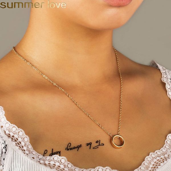 

new rings charm pendant couples necklace for women men gold pendant necklaces pendants lovers gift jewelry wholesale 3 colors, Silver