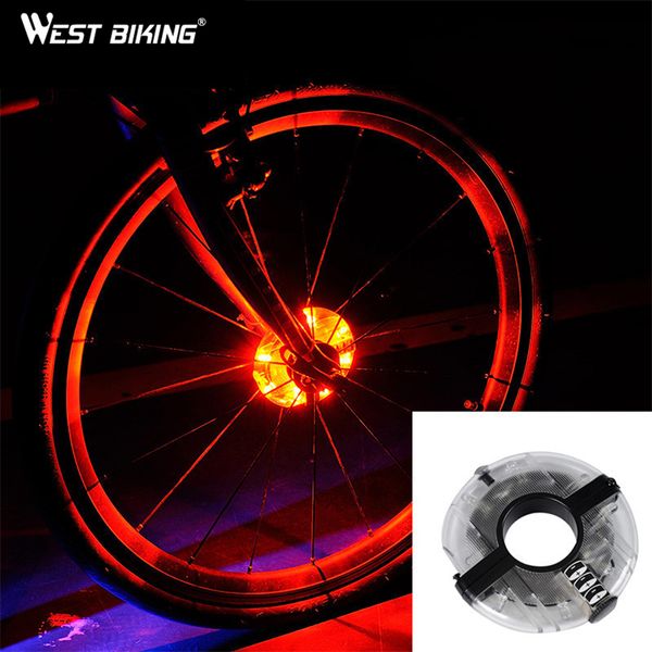 

west biking cycling hubs lights front rear bike light ip55 waterproof spoke decoration warning led wheel lamp bicycle hub light