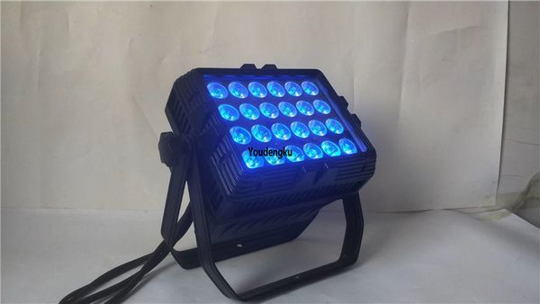 6 Stück wasserdichte LED-Stadt-Farb-Uplighting 24 x 10 W IP65 LED 4 in 1 RGBW-Wandflutbeleuchtung Außenwandfluter