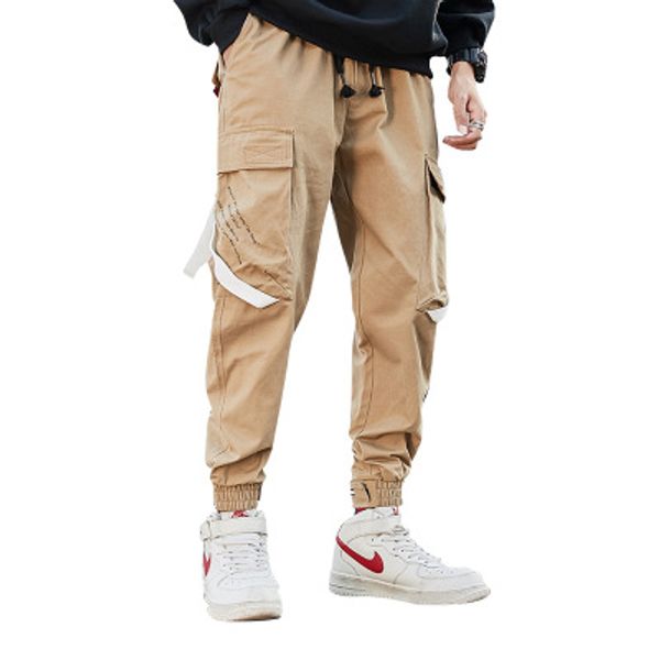

males sports sweat pants mens bottom pants trend fashion handsome overalls casual pants youth student hip-hop mens wear 2020 new winter, Black