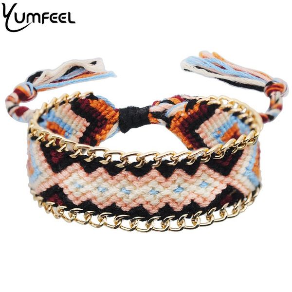 

yumfeel 2019 new handmade 12 colors bohemian bracelet cotton thread tassel bracelet & anklet women beach jewelry gifts fashion, Black