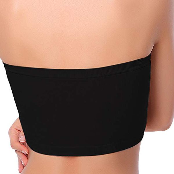 

4pc women's bandeau bra seamless crop tube strapless brarette basic layering camiseta embarazada verano maternity top, White