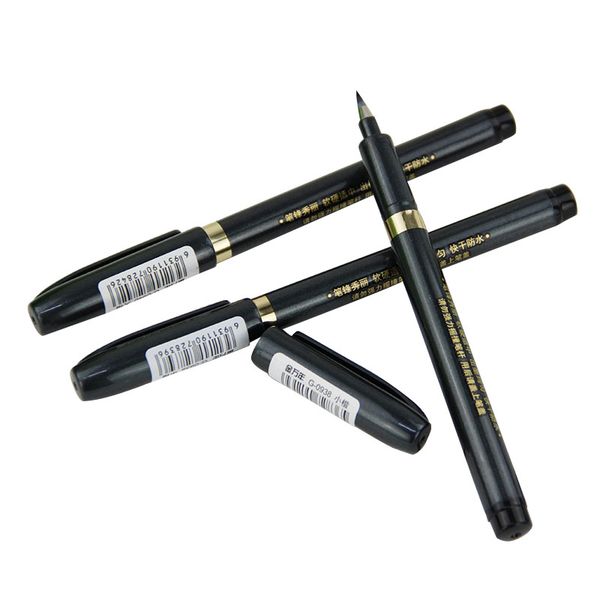 

3 pcs/lot soft brush calligraphy neutral pen multifunction pen office supplies black (size s m l