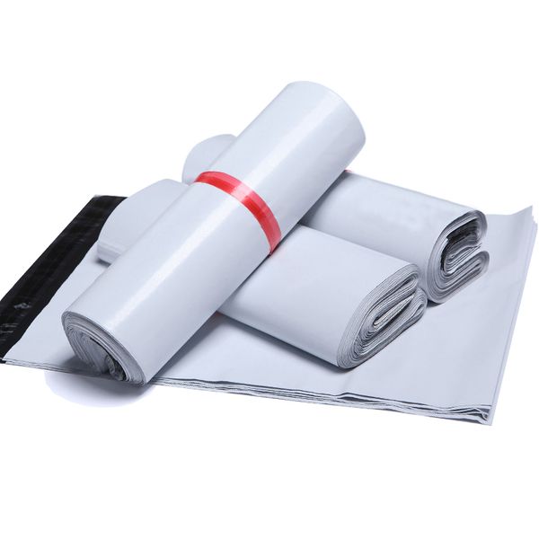 

100 pieces/lot) white express bag packaging bag thickening multi-size new material waterproof plastic packaging courier