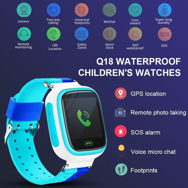 

kid sport watch lbs positioning children smart watch sos call location device tracker kids safe anti-lost monitor, Blue