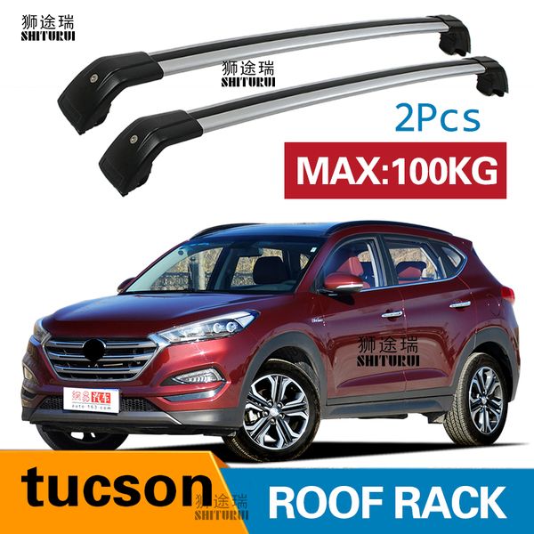 

shiturui 2pcs roof bars for hyundai tucson suv 2015-2019 aluminum alloy side bars cross rails roof rack luggage