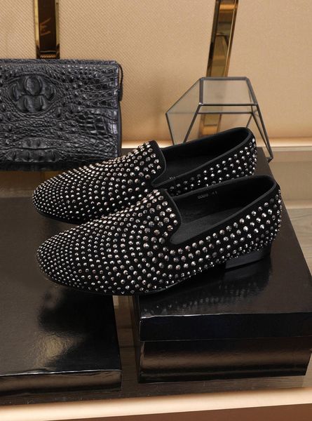 

2020 new men's casual formal shoes sheepskin flat shoes business leather outdoor flat shoes gold black gray belt box size: 38-44, Blue;gray