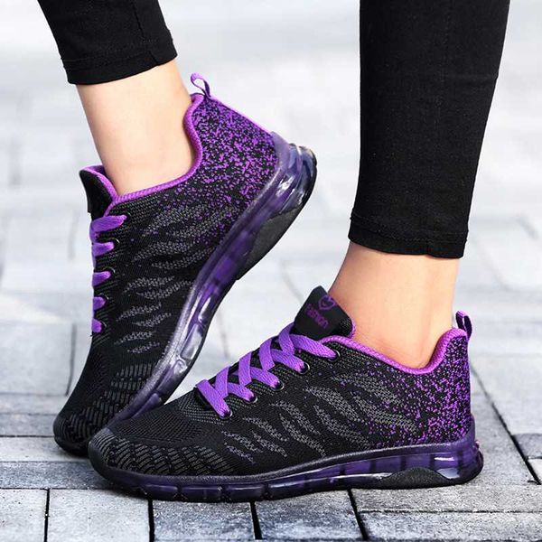 

women casual sport shoes fashion running shoes weave air mesh sneakers black white non slip footwear breathable jogging