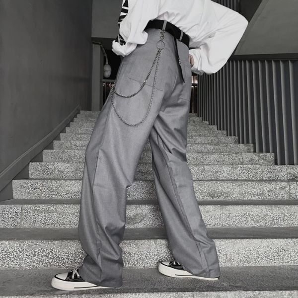 

2020 spring and autumn new youth popular men's solid color loose drooping trousers fashion wild casual pants black / grey, White;black