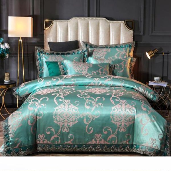 Silikolove Set Satin Jacquard Silk Comforter Luxury Bedding Sets