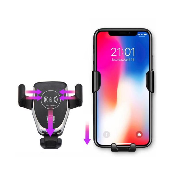 

c12 wireless car charger 10w fast wireless charger car mount air vent gravity phone holder compatible for iphone samsung all qi devices