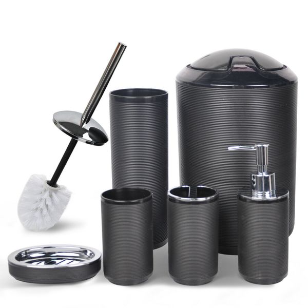 

bathroom accessories set 6piece bath ensemble decorative counterblack thread