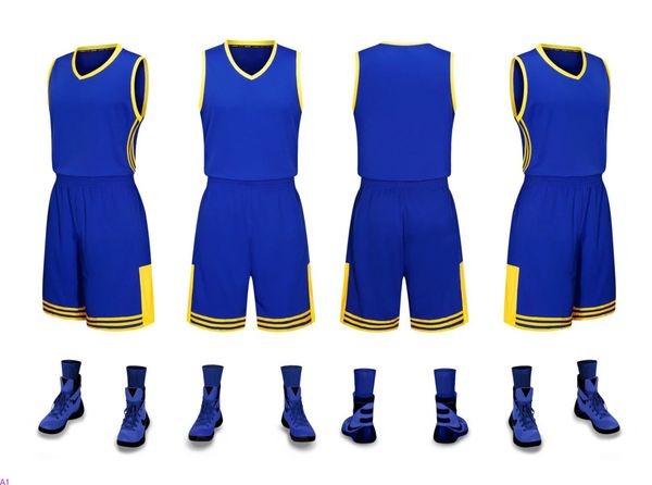 

2019 new blank basketball jerseys printed logo mens size s-xxl price fast shipping good quality new blue yellow by001n, Black;red