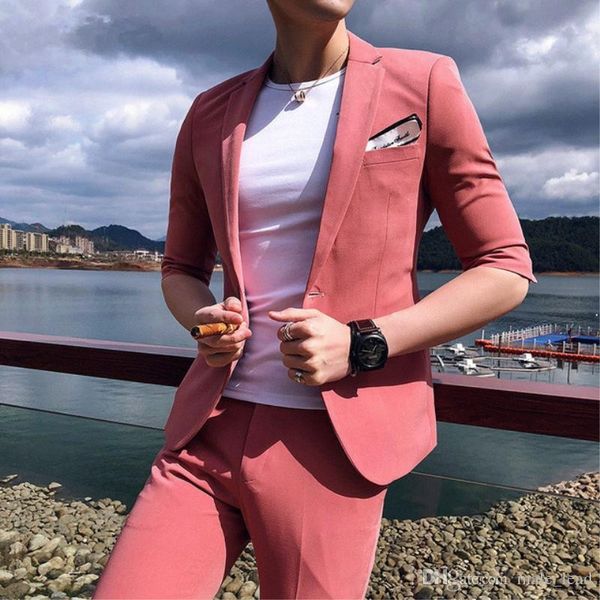 

handsome groomsmen notch lapel groom tuxedos mens wedding dress man jacket blazer prom dinner 2 piece suit(jacket+pants) 302, Black;gray
