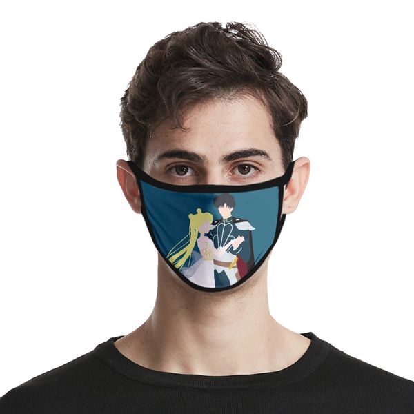 

2020 sailor moon sailor moon 3d color designer face mask printing dustproof breathable fashion cool face mask washable breathing masks