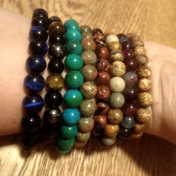 

8mm tiger eye nature stone lava stone buddha beaded bracelets bangles for men male strand bracelet jewelry accessories wholesale, Black