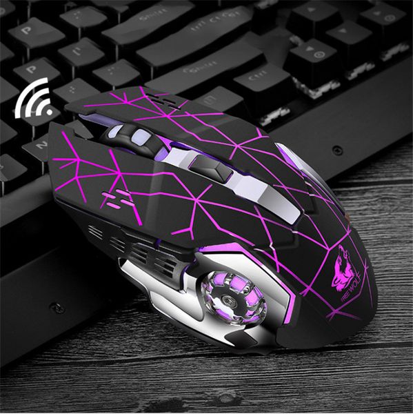 Drahtlose Maus 7 Farbe Glow Gaming Maus 2,4G Drahtlose Übertragungsfrequenz 2000dpi Photoelektrische Auflösung Mäuse Für Laptop TabletLW2UOHK8