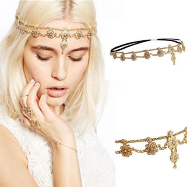 

мода цветок кисточкой руководитель ювелирных изделий тиары невесты свадебный руководитель ювелирных изделий элегантный rhinestone упругие це, Golden;white