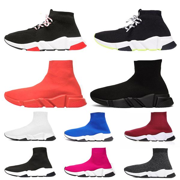 

fashion ale 2020 designer socks running shoes black white red lace blue triple white trainer breathable sport sneaker off men women