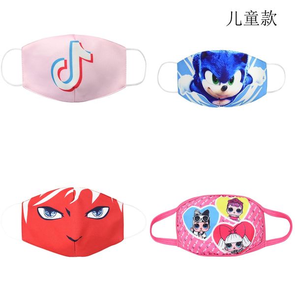 

3pc children's maske smoke dust air purifying pm2.5 face facemask carbon filter lay face masks cotton is soft washable and reusable fac, Black