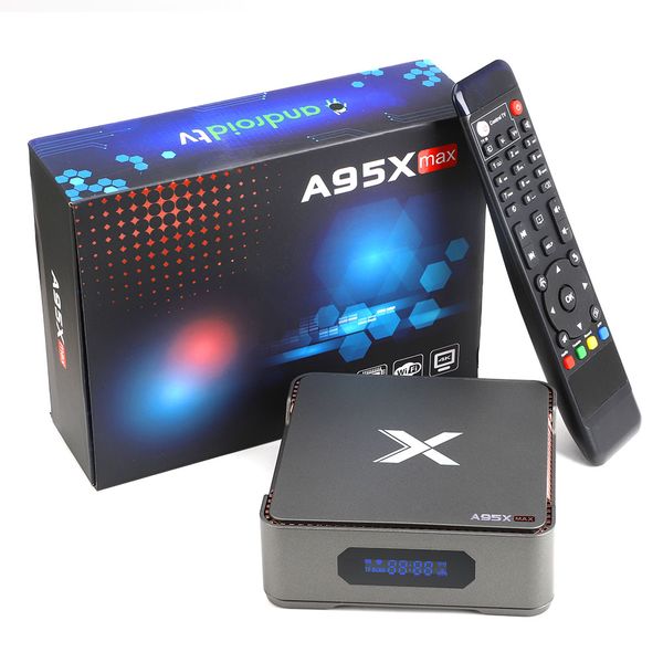 

5pcs video recording a95x max android 8.1 tv box 4gb 64gb amlogic s905x2 2.4g&5ghz wifi bt4.2 1000m 4k