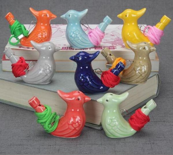 Freies Verschiffen 100 teile/los Vogel Form Pfeife Kinder Keramik Wasser Ocarina Kunst Und Handwerk Kind Geschenk Für Viele Stile