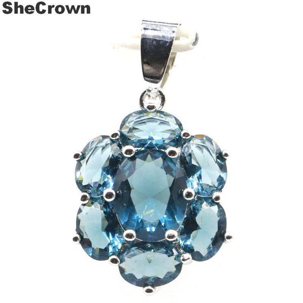 

27x17mm shecrown pretty dark london blue z violet tanzanite gift for sister jewelry making 925 silver pendant