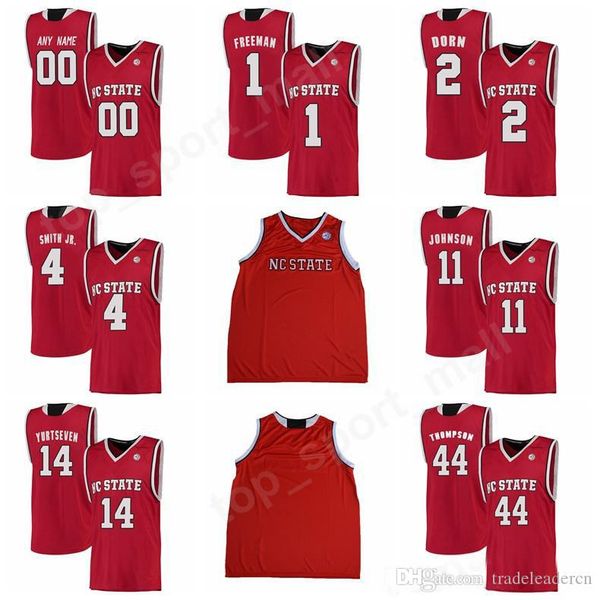 

custom college 4 dennis smith jr jersey nc state wolfpack basketball 2 torin dorn 1 lennard an jersey red white 44 david thompson, Black;red