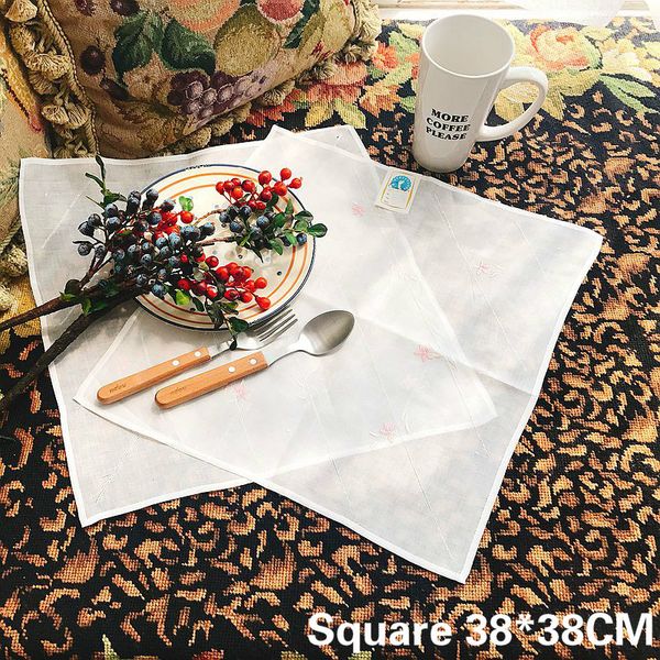 

белый тюль свадебного стола салфетки стильный вышитый цветок платок полотенце для кухни cotton обеденного стола декор