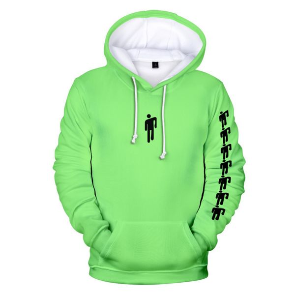 

new eilish billie harajuku neon green hooded sweatshirt men/women be spring casual hip hop harajuku hooded sale, Black