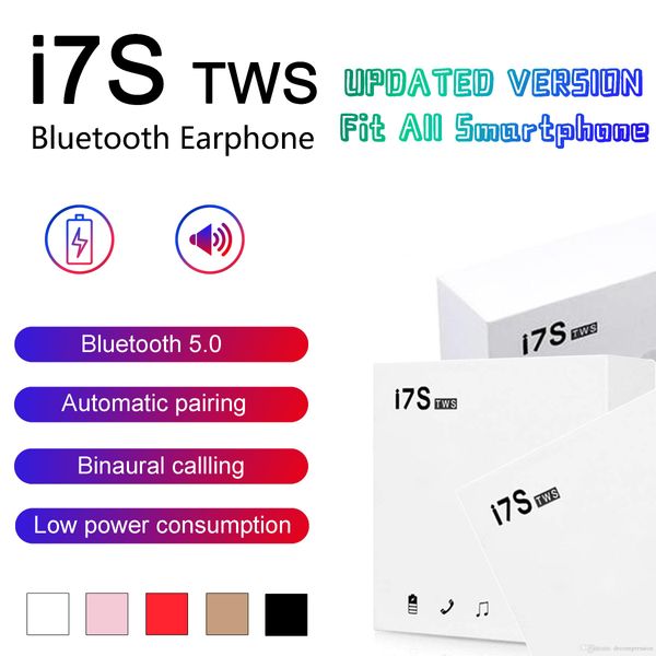 

Bluetooth headphone i7 i7 tw twin earbud mini wirele earphone head et with mic tereo v5 0 for phone android with retail package