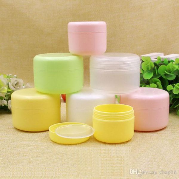 

10 20 50 100ml plastic empty jar pots candy color pp cosmetic sample eyeshadow lip balm container nail art piece glitter bottle