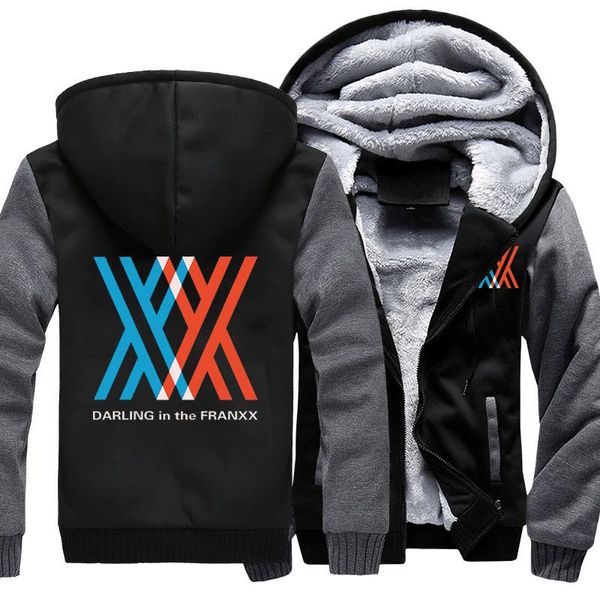 

new japan anime hooded дарлинг в franxx косплей hoodie зимы теплых unisex толстовка толстовка hoody coat, Black