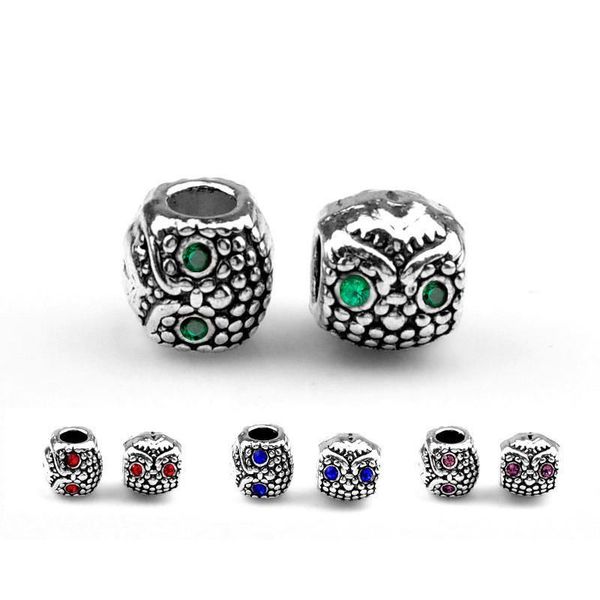 

2019 european colorful lampwork glass beads owl aolly charm bead fit for pandora bracelet & bangles ne1020, Black