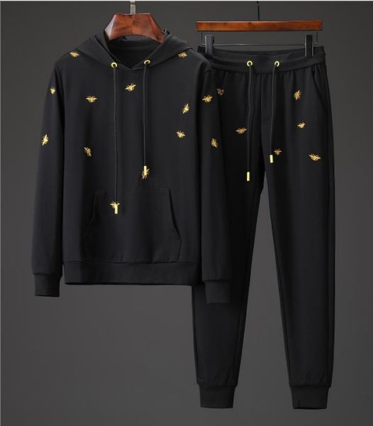 

mens luxury sportswear track suits joggers suit two pcs fashion casual sportwear hoodies long sleeve pant hoodie -xxxl 005, Gray